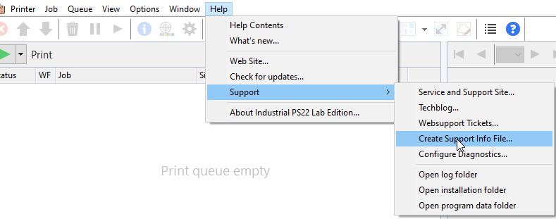 Create support Info file-